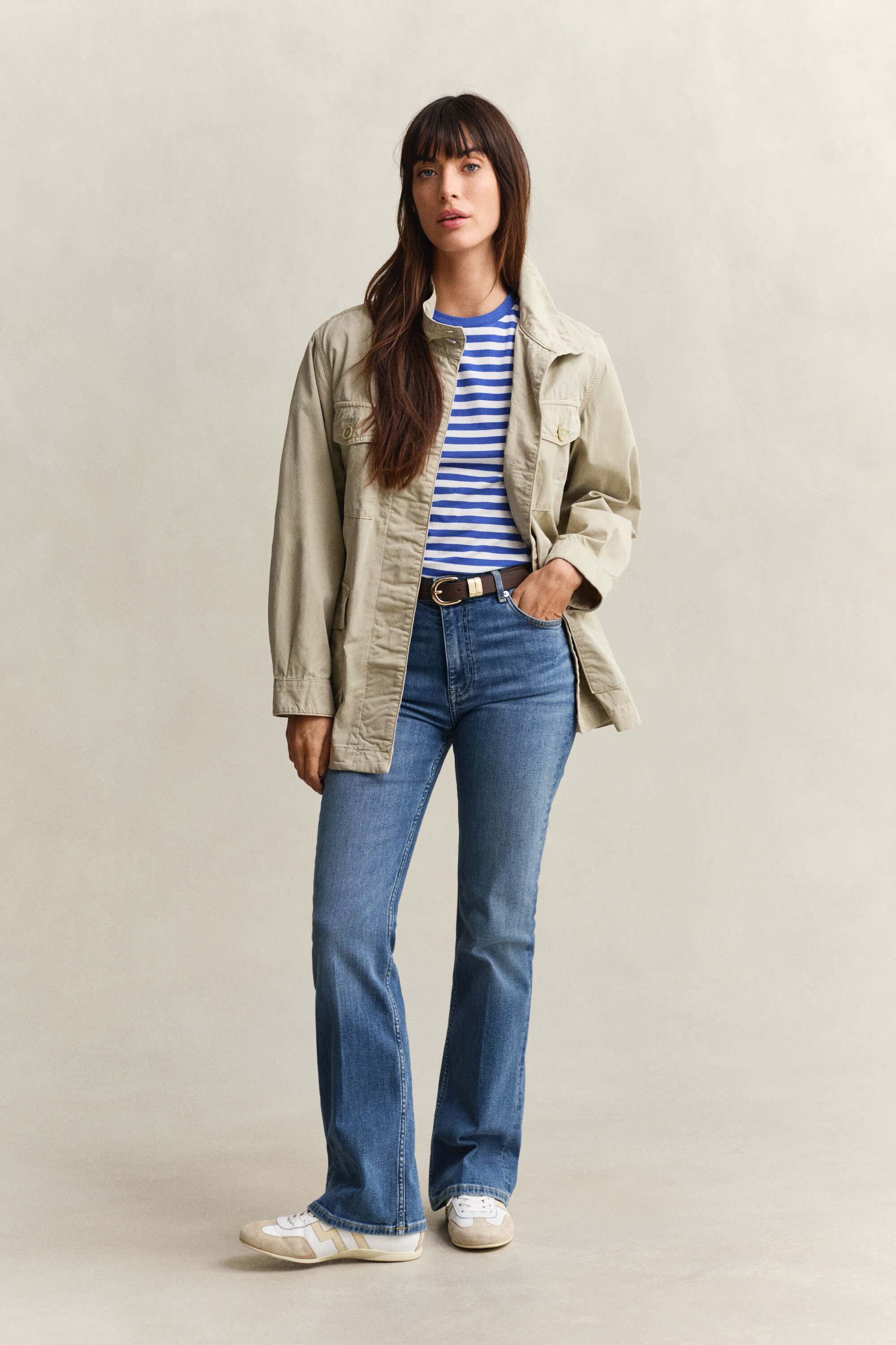 T-shirt às riscas Shield