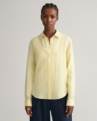 Camisa em chambray de linho regular fit