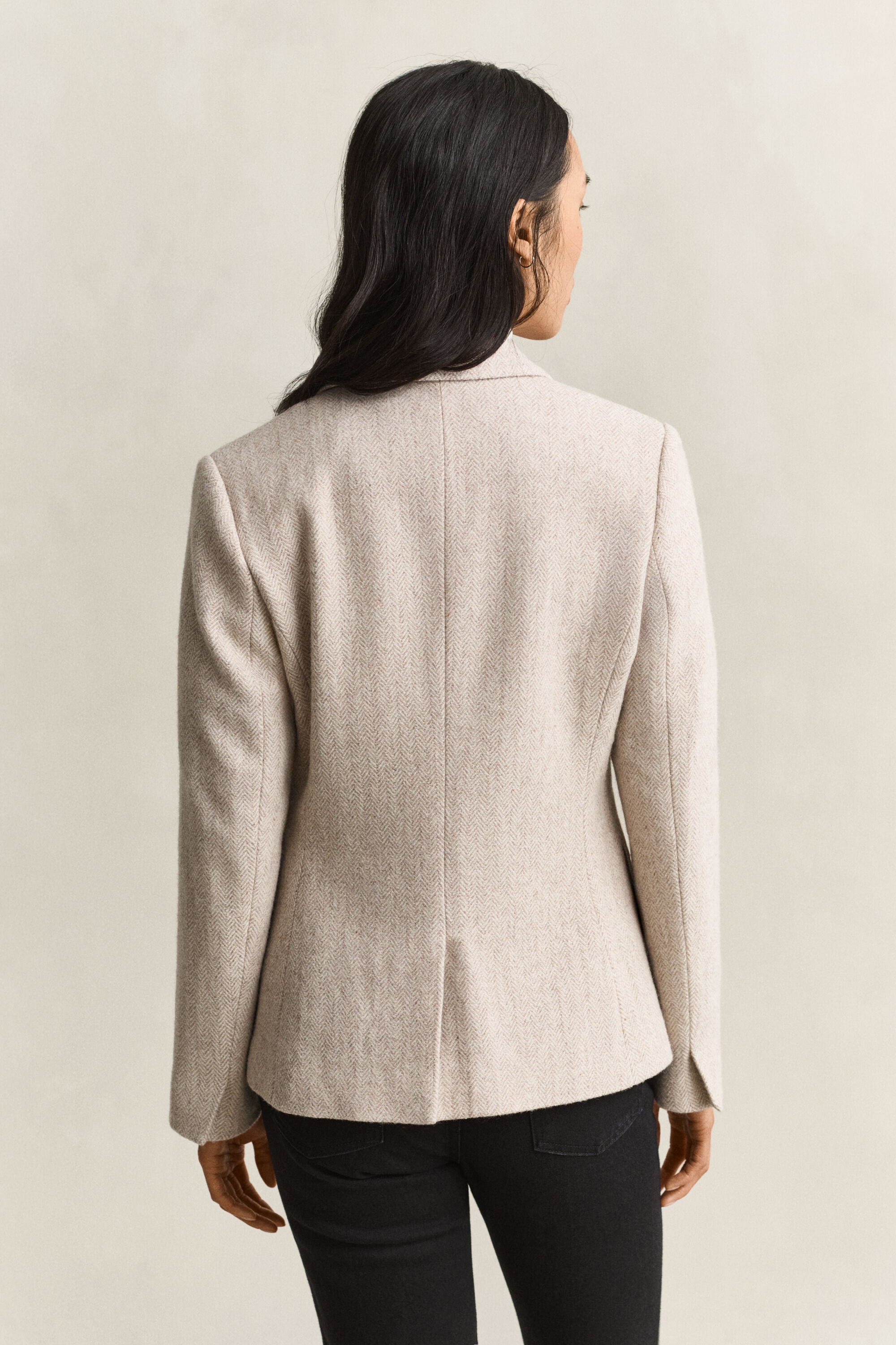 Blazer com padrão espinha de peixe