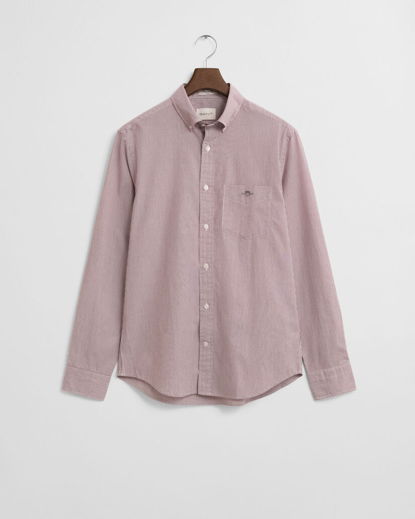 Camisa em popelina &agrave;s riscas finas Classic regular fit