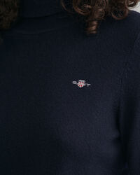 Pulover de gola alta em malha extrafina