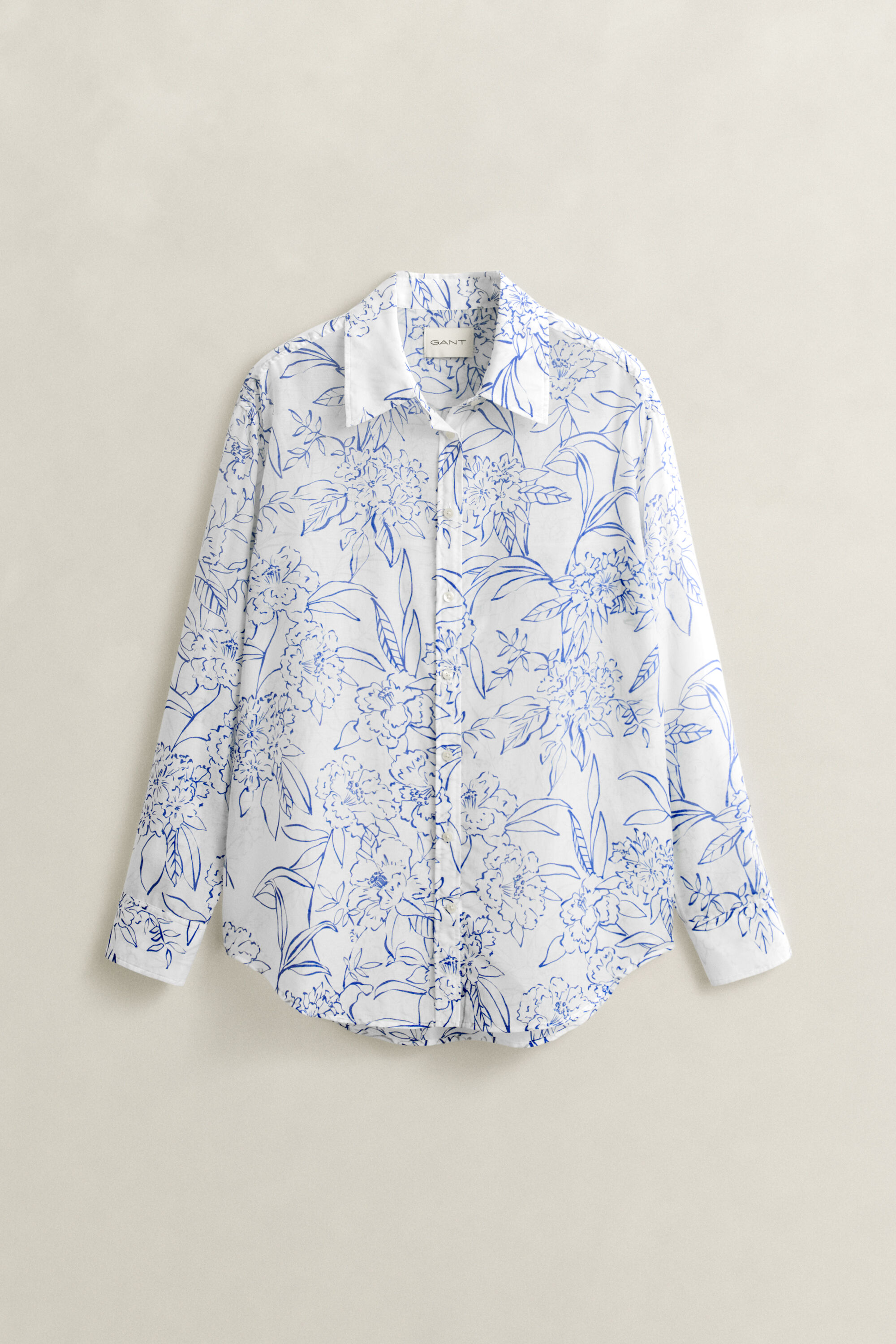 Camisa em seda e algodão floral