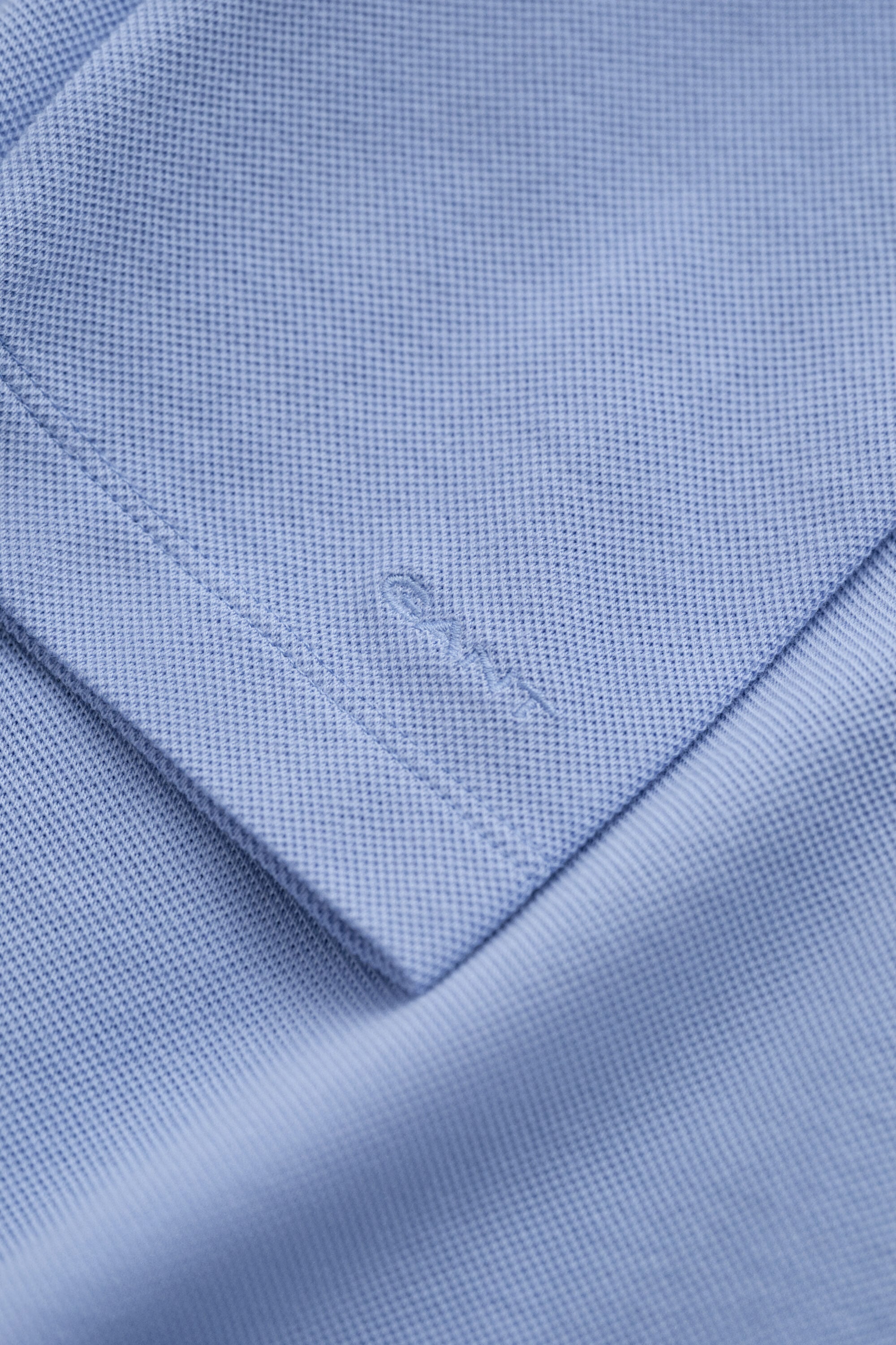 Camisola de manga comprida tipo polo em algodão piqué