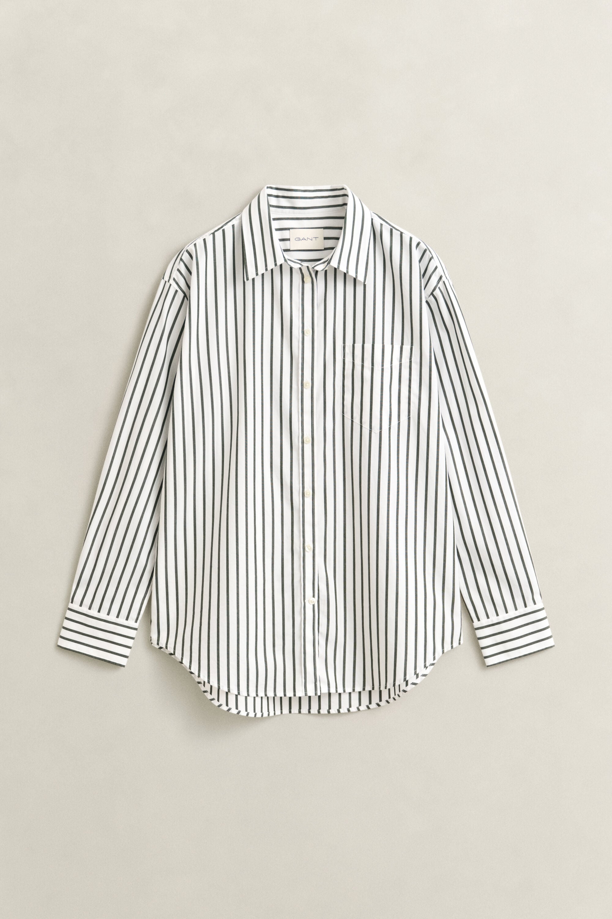 Camisa em popelina às riscas Classic relaxed fit