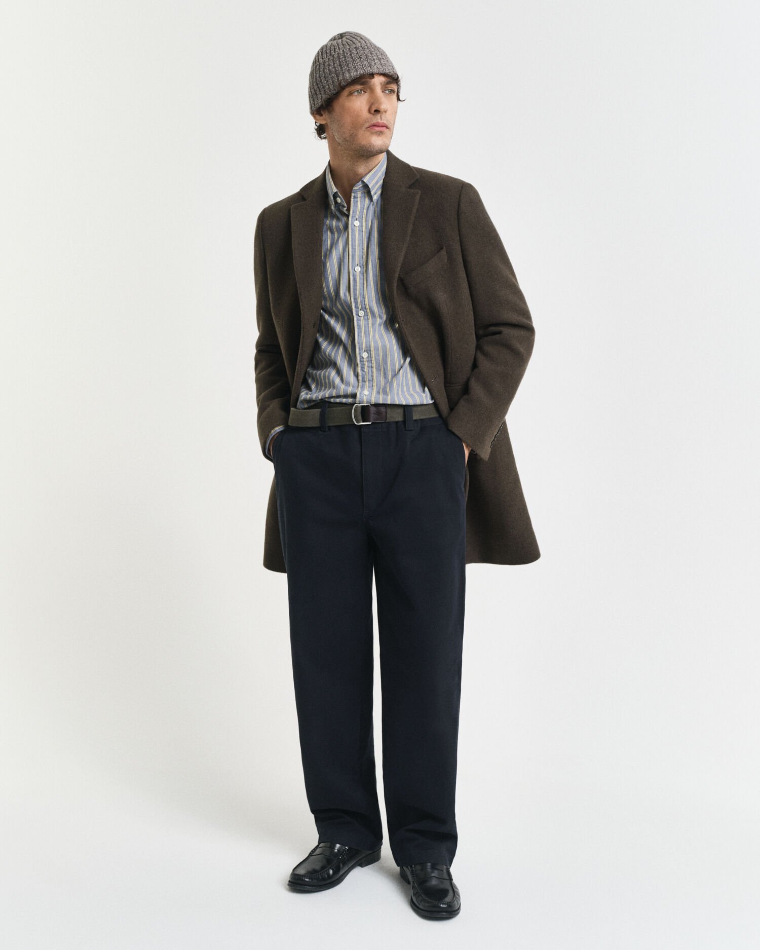 Camisa em popelina às riscas Archive regular fit