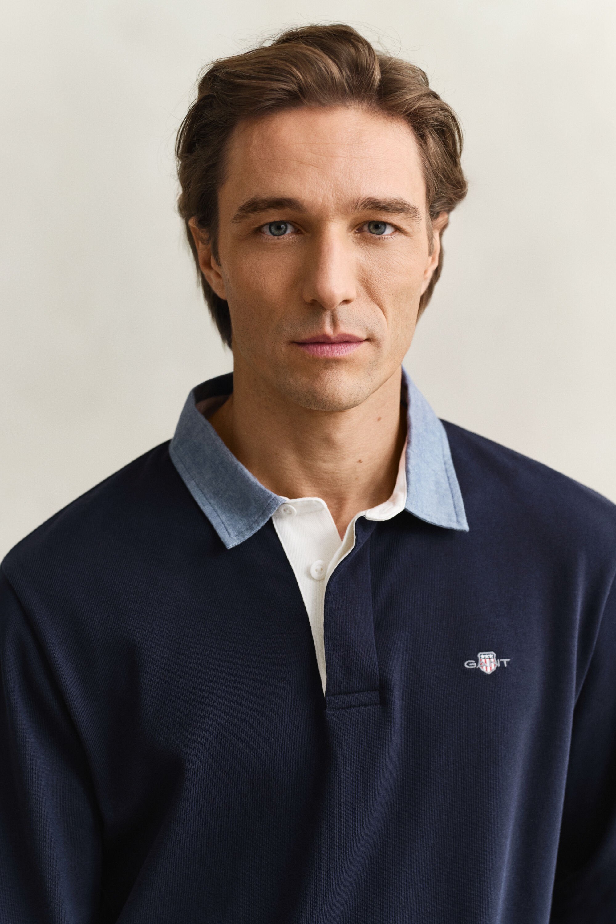 Heavy Rugger com colarinho em chambray