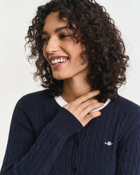 Casaco de malha canelada em algodão com elastano