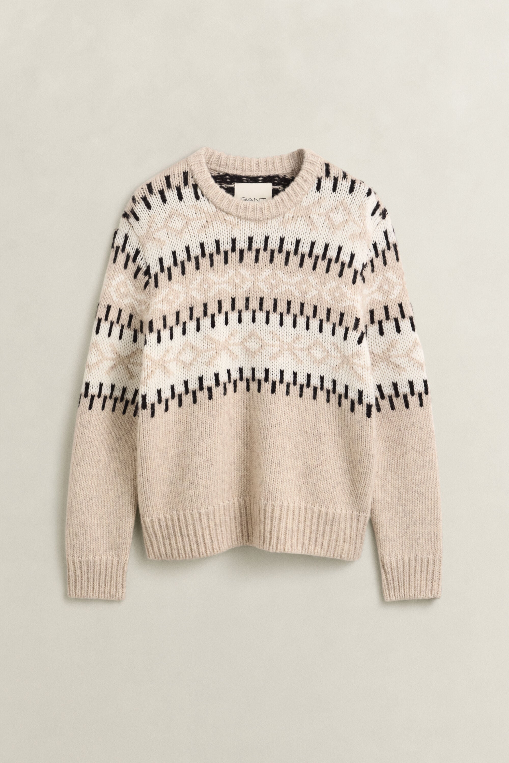 Camisola de malha Jacquard em mistura de lã de alpaca