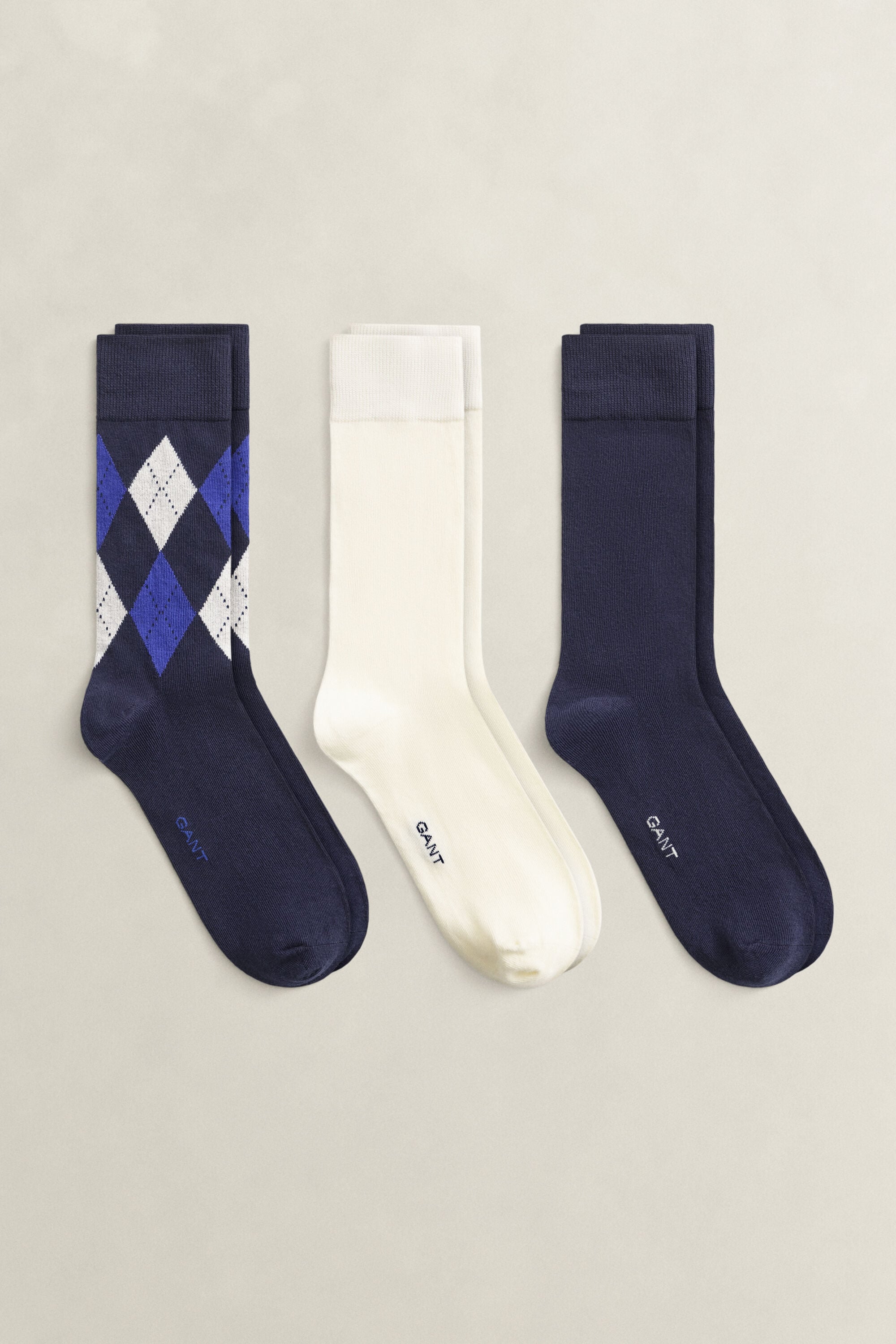 Pack de três pares de meias Argyle
