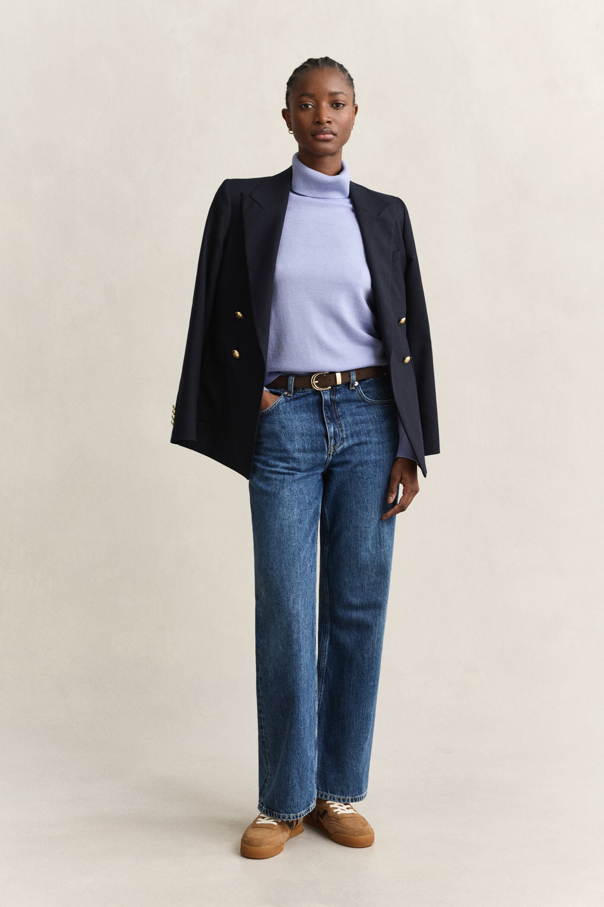 Camisola de gola alta em lã de merino extrafina