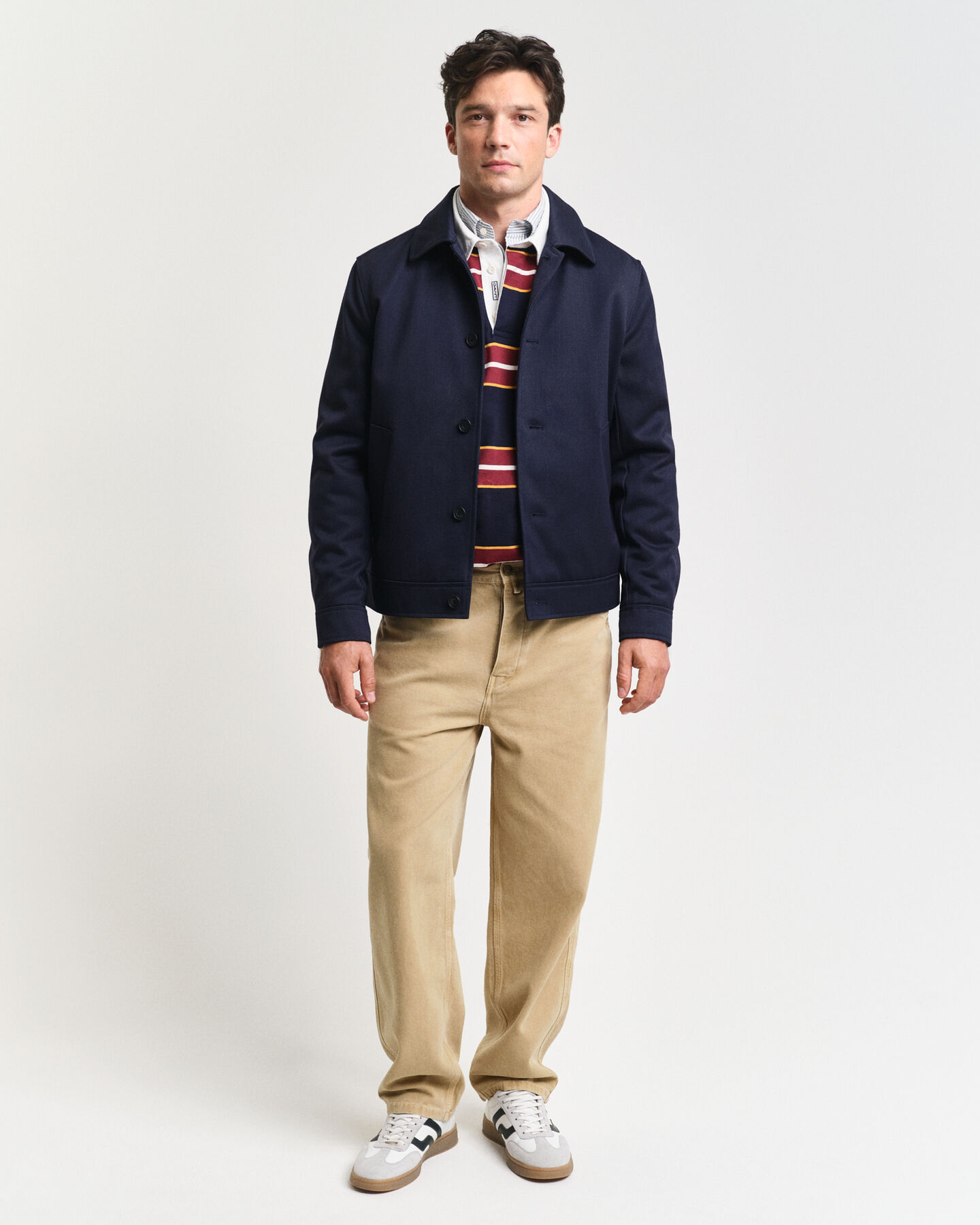 Calças em lona relaxed fit