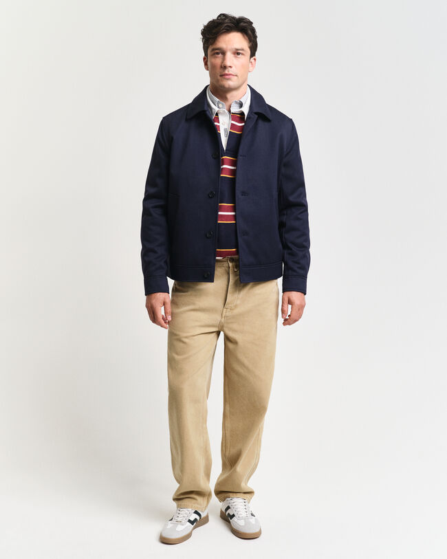 Calças em lona relaxed fit