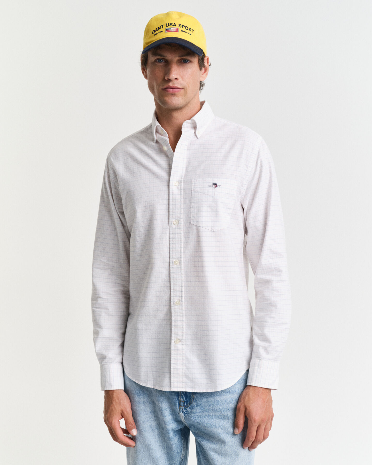 Camisa Oxford cl&aacute;ssica Tattersall regular fit