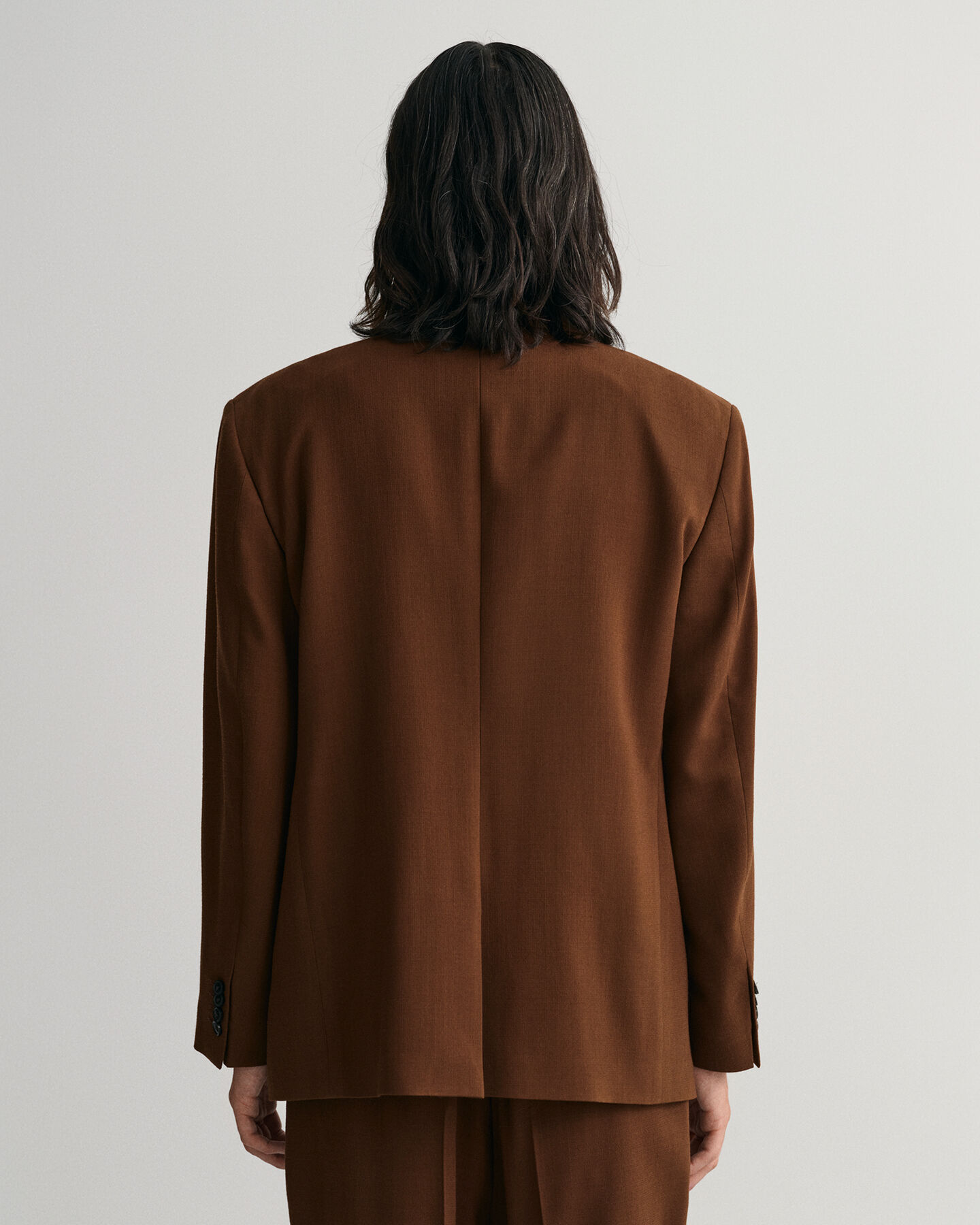 Blazer de fato em crepe de lã oversized