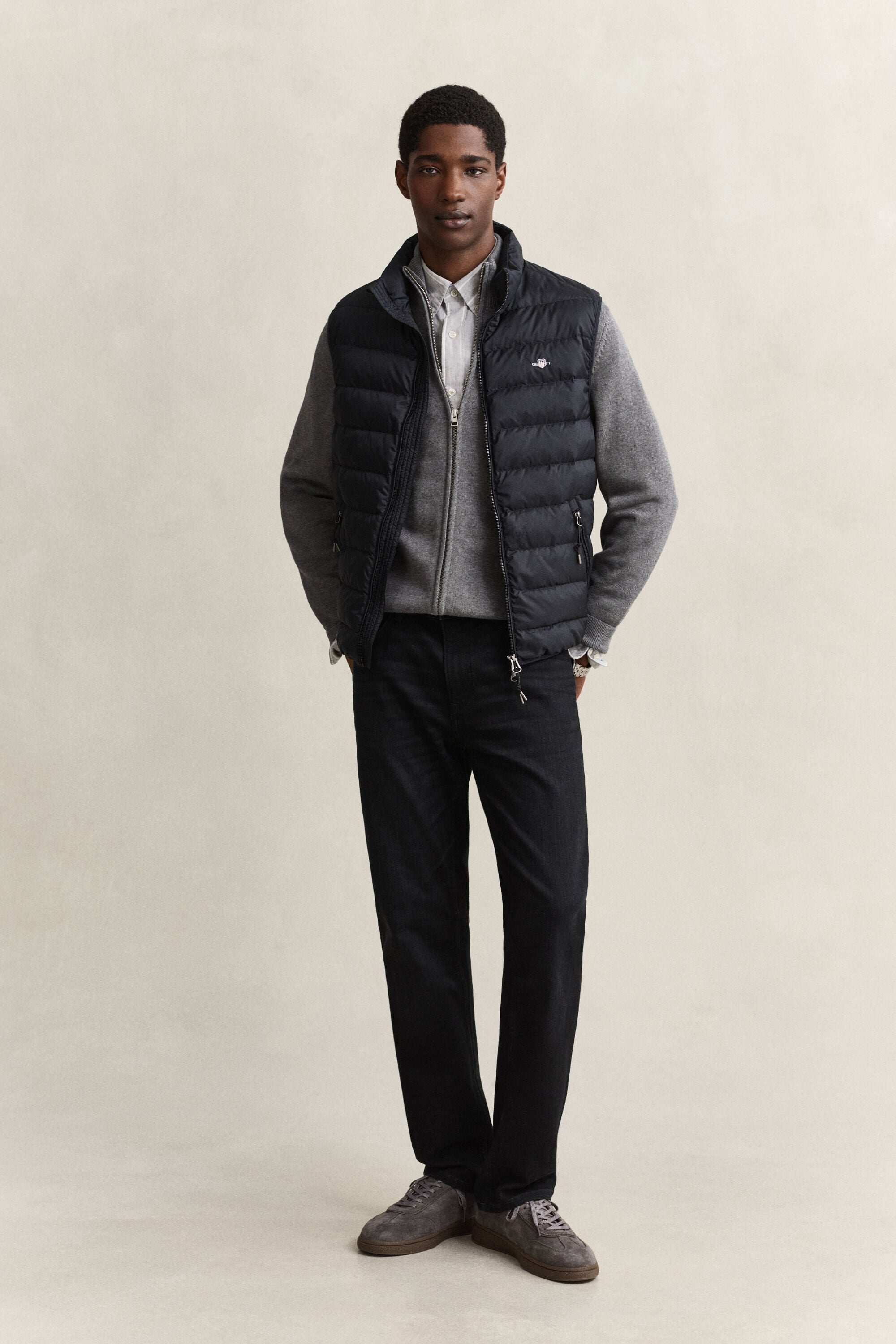 Casaco de malha com fecho de correr Casual Cotton