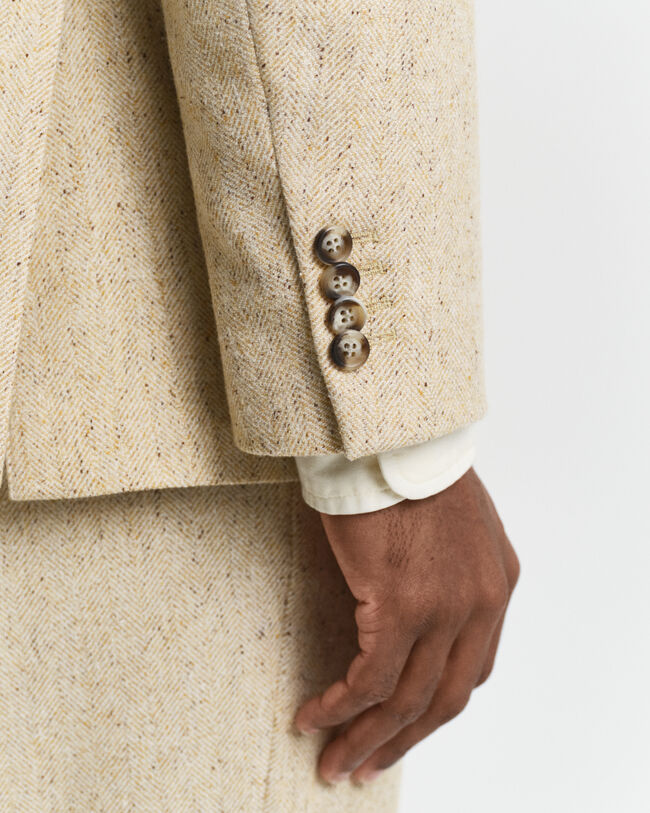 Casaco de fato em malha Nepps com padrão espinha de peixe relaxed fit
