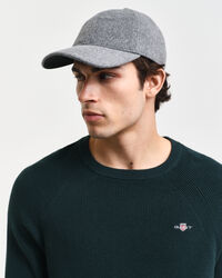 Camisola de malha canelada com decote redondo em l&atilde; e algod&atilde;o