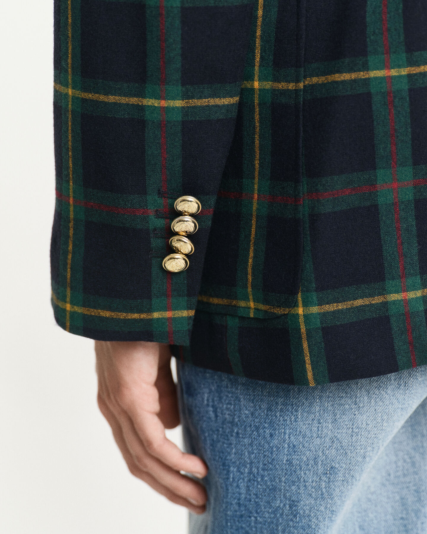 Blazer de fato com padrão de xadrez regular fit