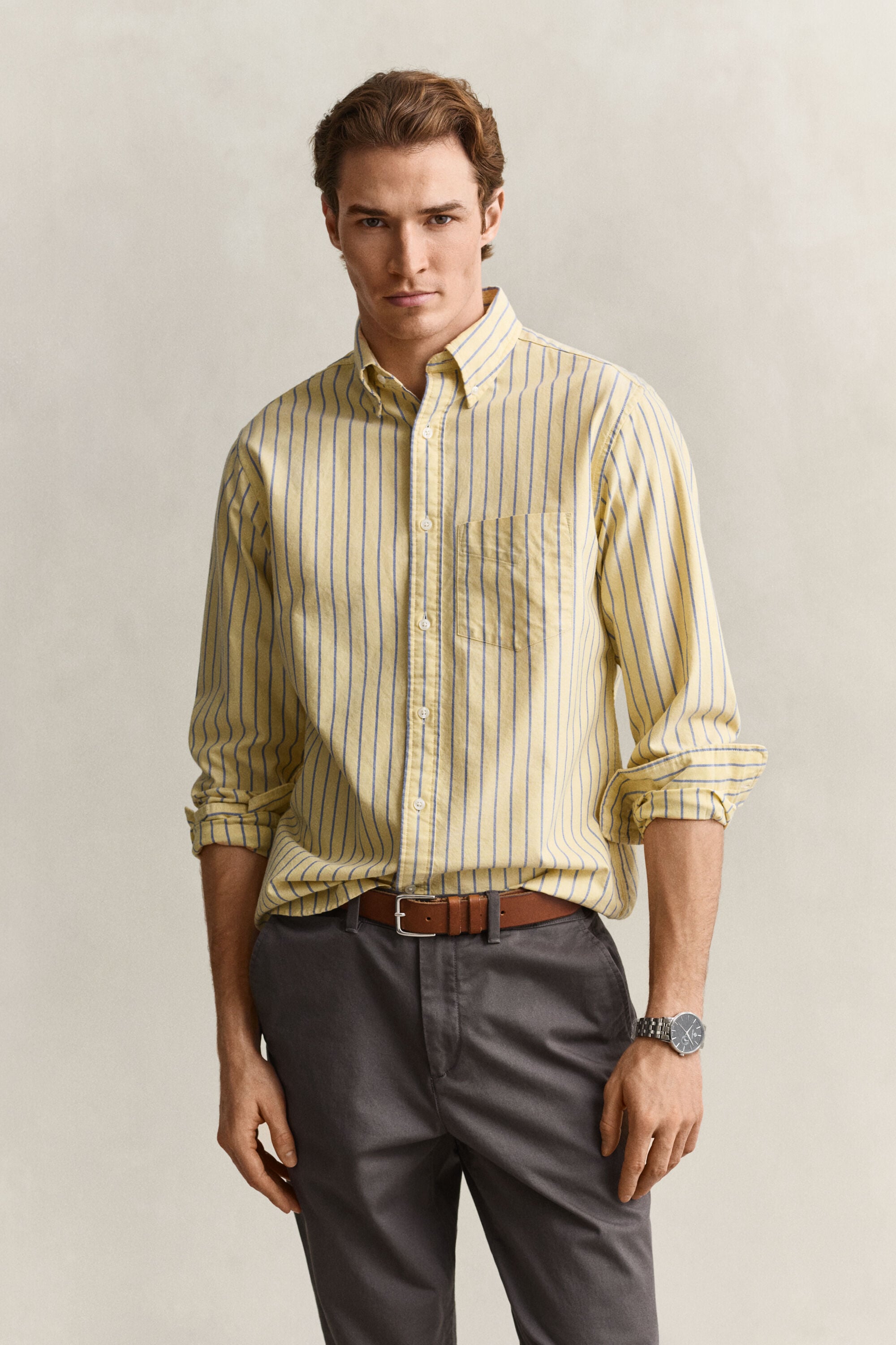 Camisa Oxford às riscas Classic