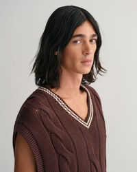 Colete em malha entrançada