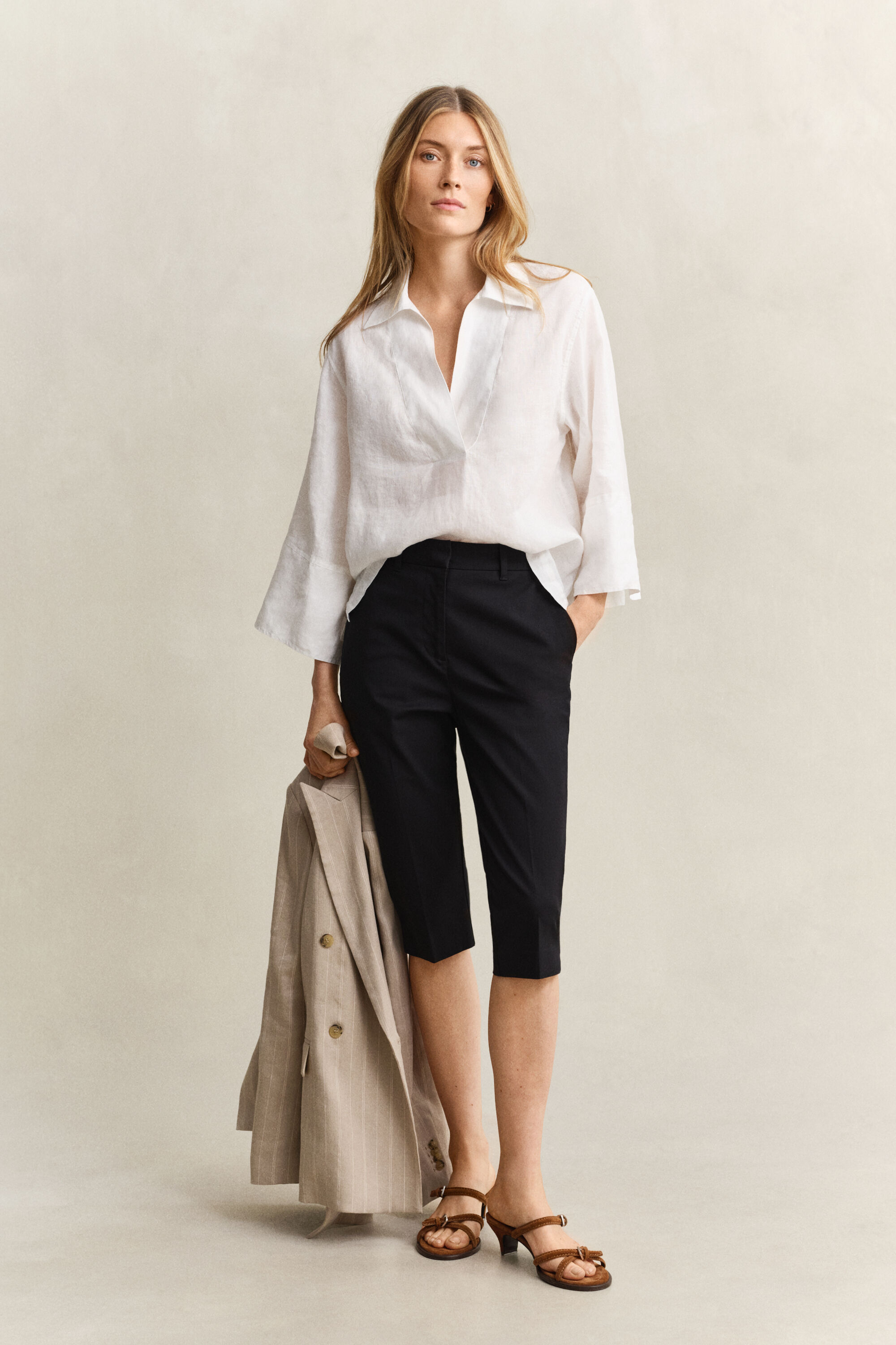 Camisa popover em linho