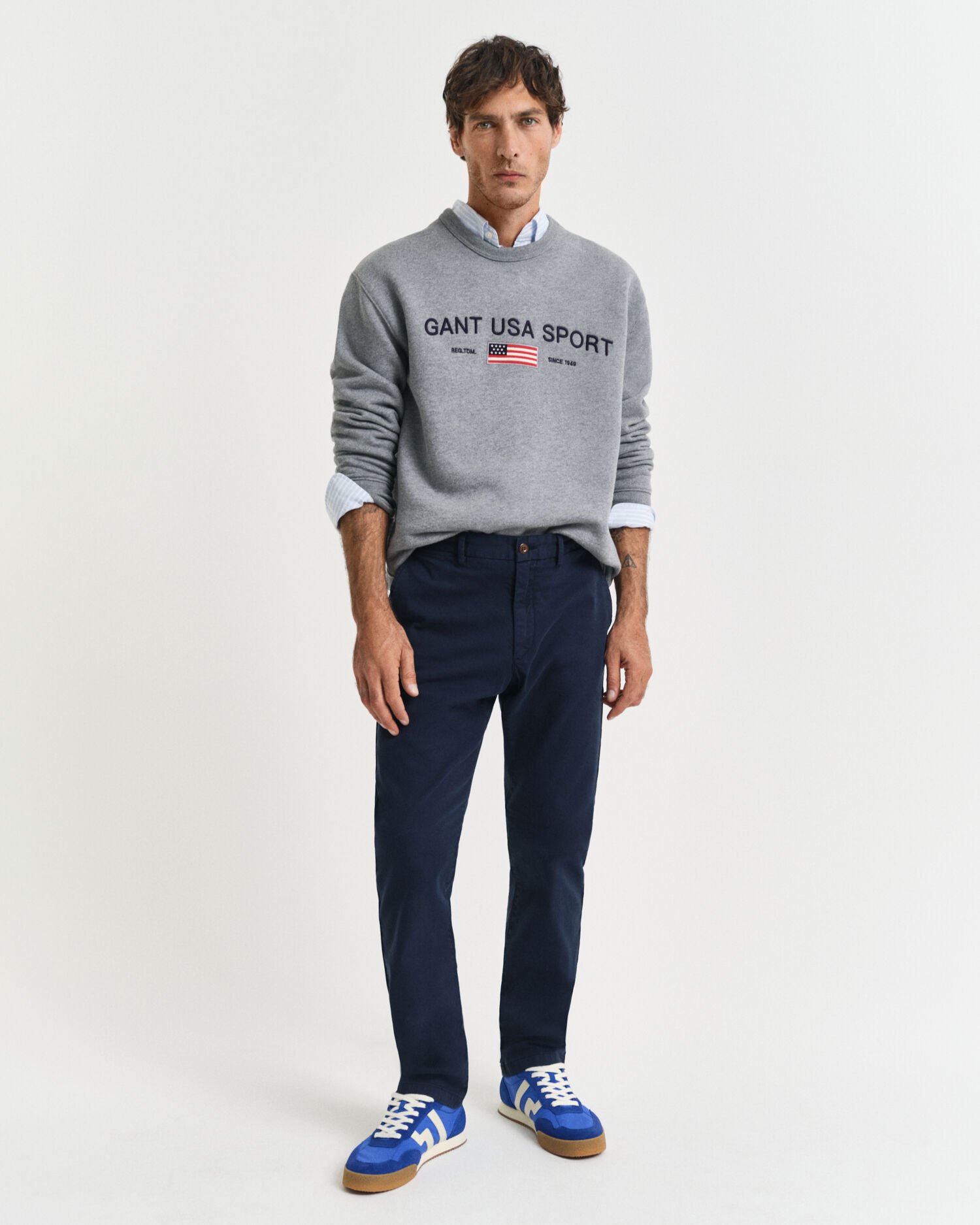 Calças chino Dobby Structured slim fit