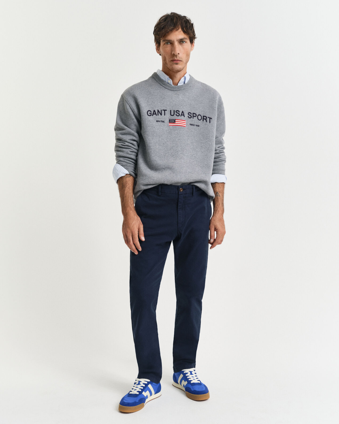 Calças chino Dobby Structured slim fit