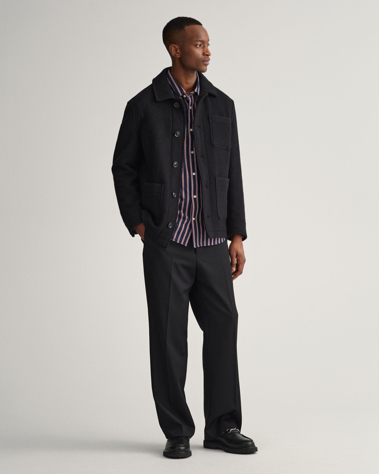 Camisa às riscas Dobby relaxed fit