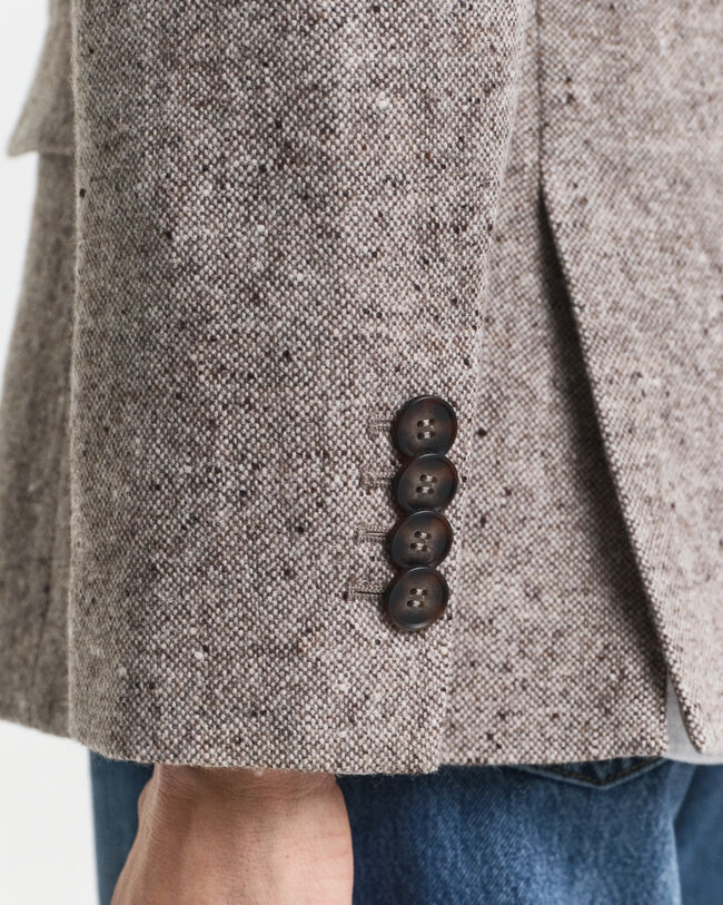 Blazer em lã texturizada regular fit