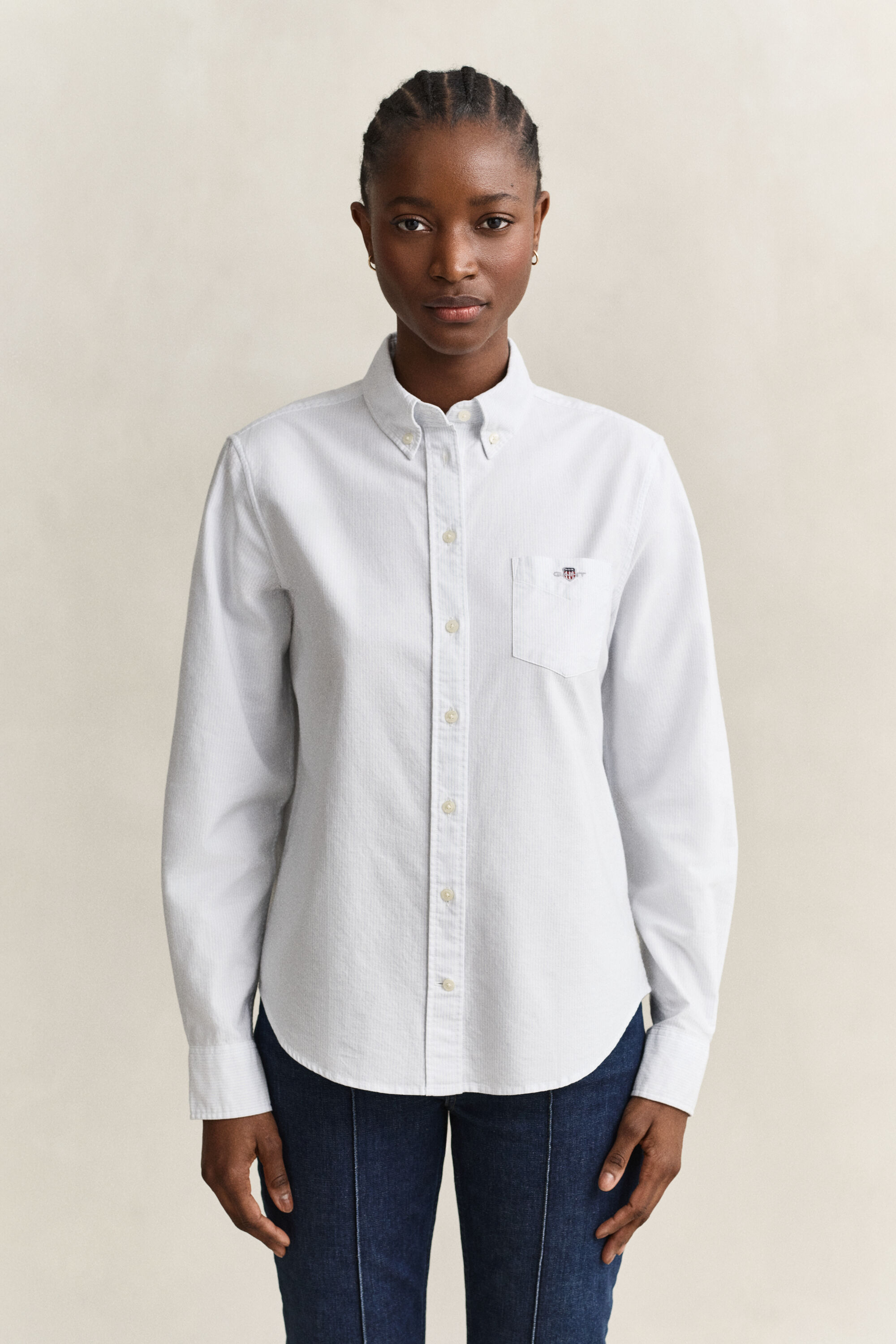 Camisa Oxford às riscas Classic