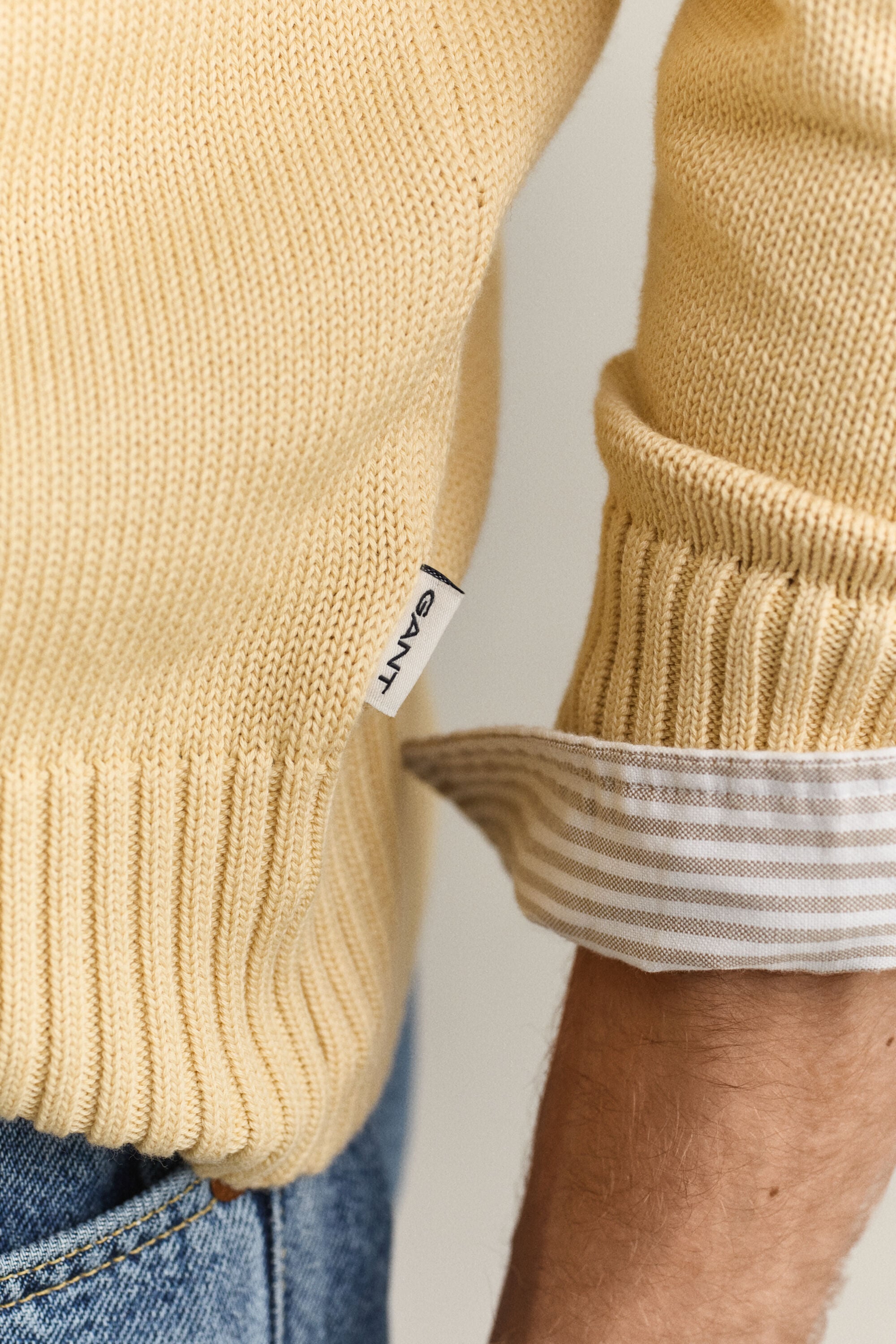 Camisola de malha em algodão Supima com botões no decote