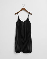 Mini vestido de alças com pregas em cetim