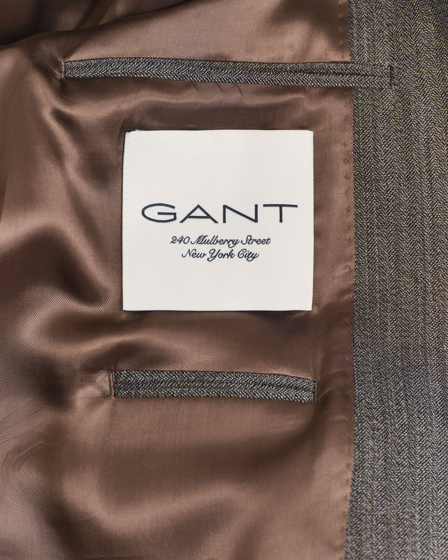 Casaco de fato com padrão espinha de peixe