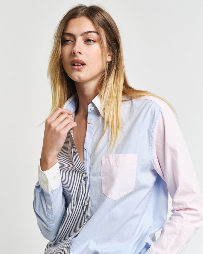 Camisa com patchwork relaxed fit