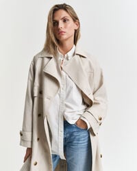 Gabardina em mistura de linho