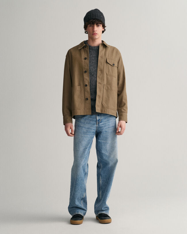 Sobrecamisa em sarja escovada