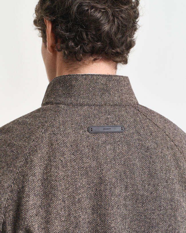 Casaco Harrington em mistura de lã