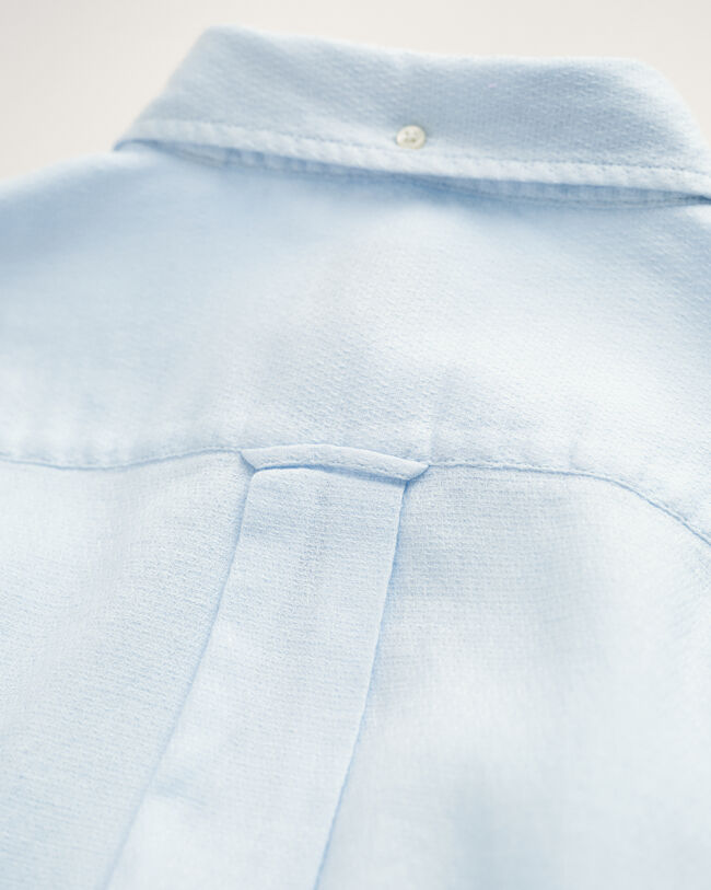 Camisa de linho e algod&atilde;o texturizado regular fit