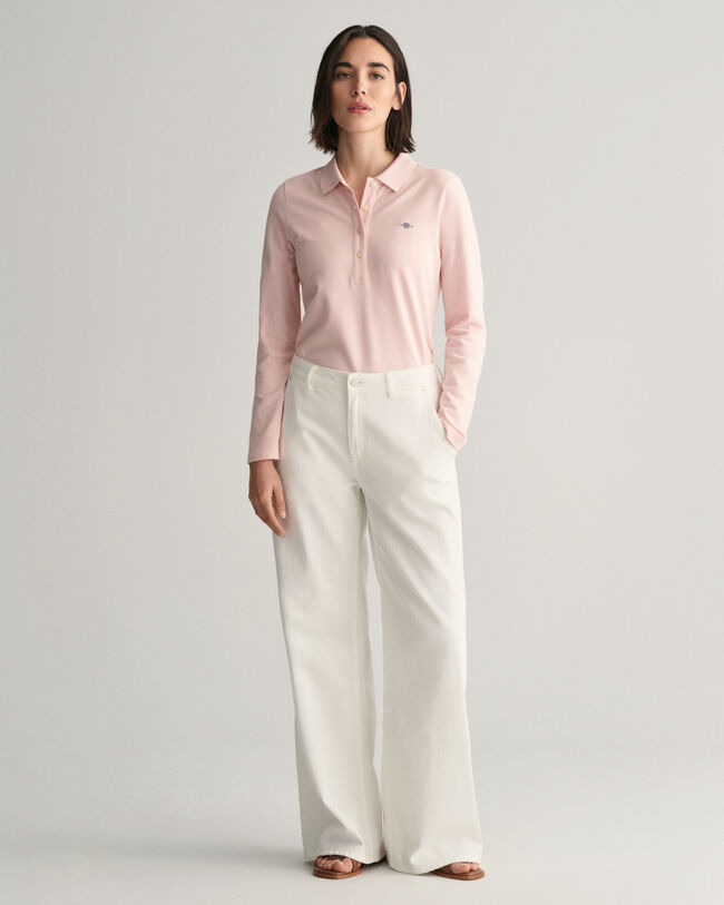 Polo de manga comprida em algod&atilde;o piqu&eacute; Shield