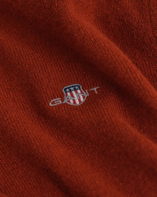 Pullover com decote em V em lã extrafina