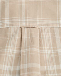 Camisa de manga curta em linho e algod&atilde;o com padr&atilde;o de xadrez corte normal