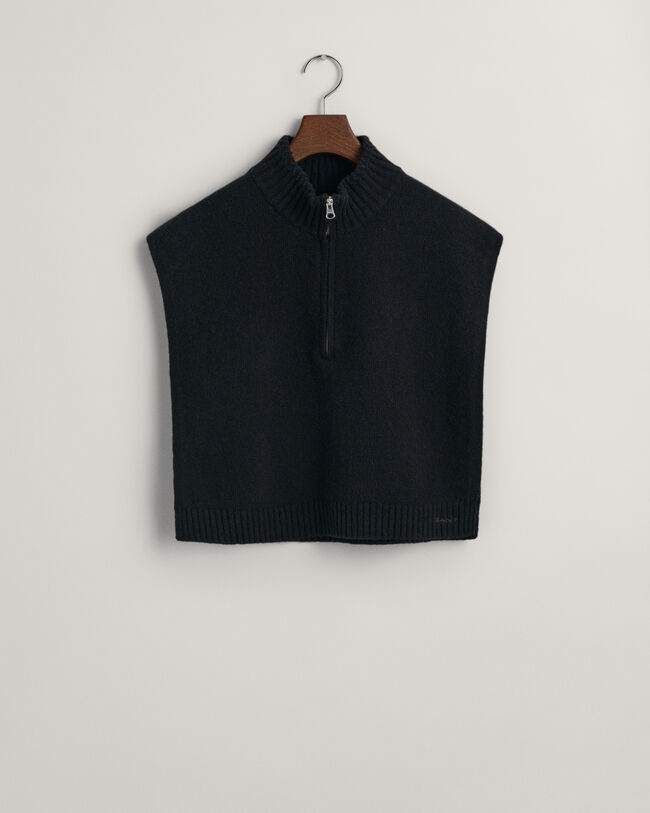 Peitilho em malha de lã com fecho de correr