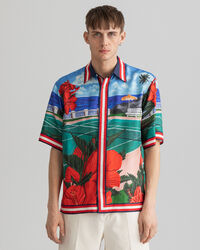 Camisa em seda com manga curta Scenery relaxed fit