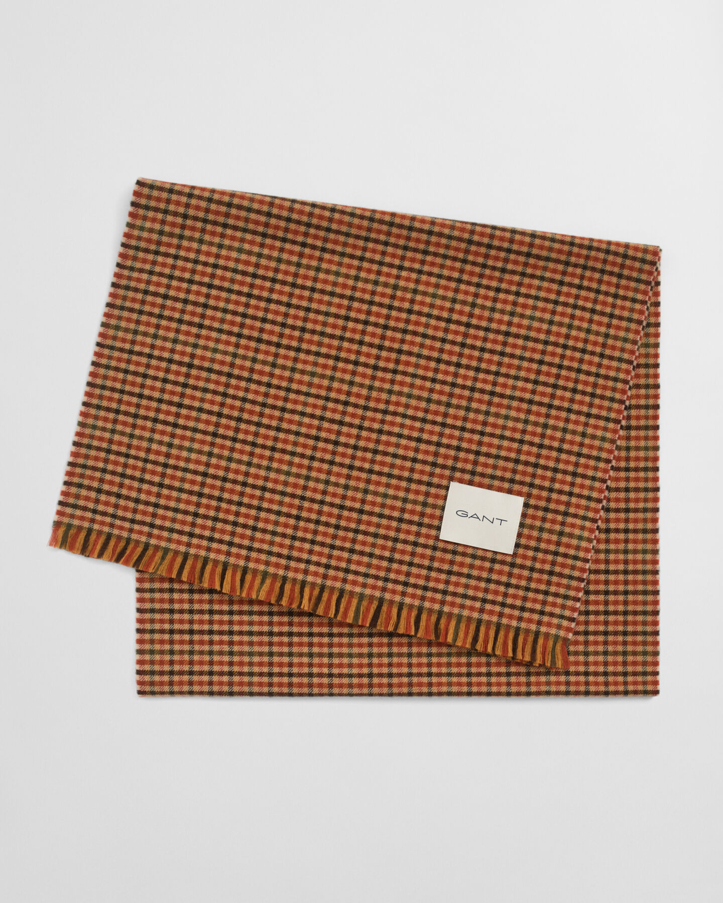 Cachecol largo em lã com padrão Gingham