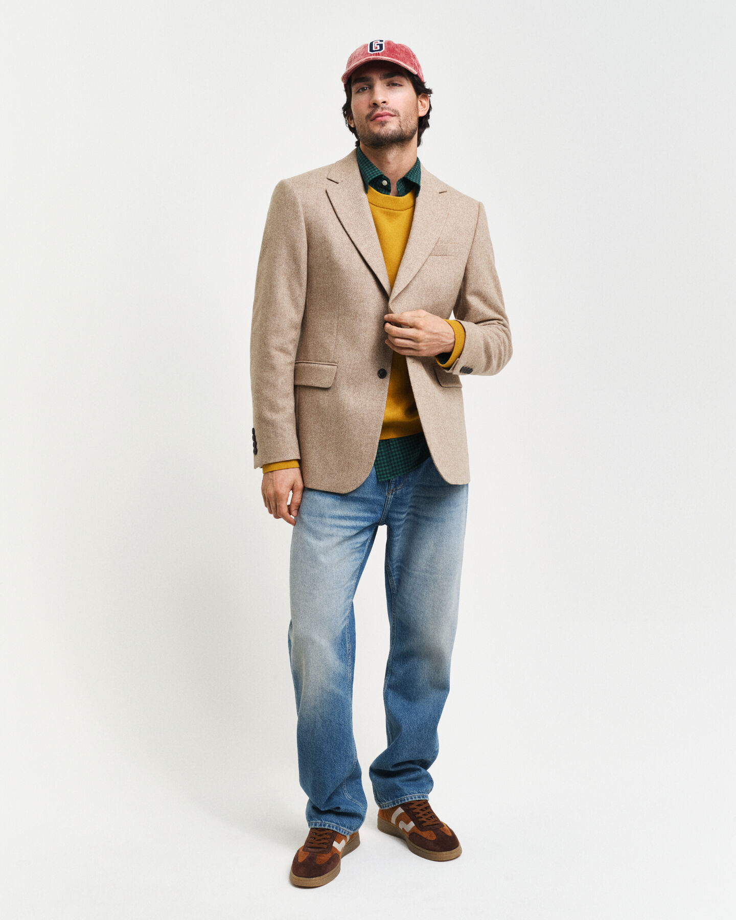 Blazer de fato Herringbone