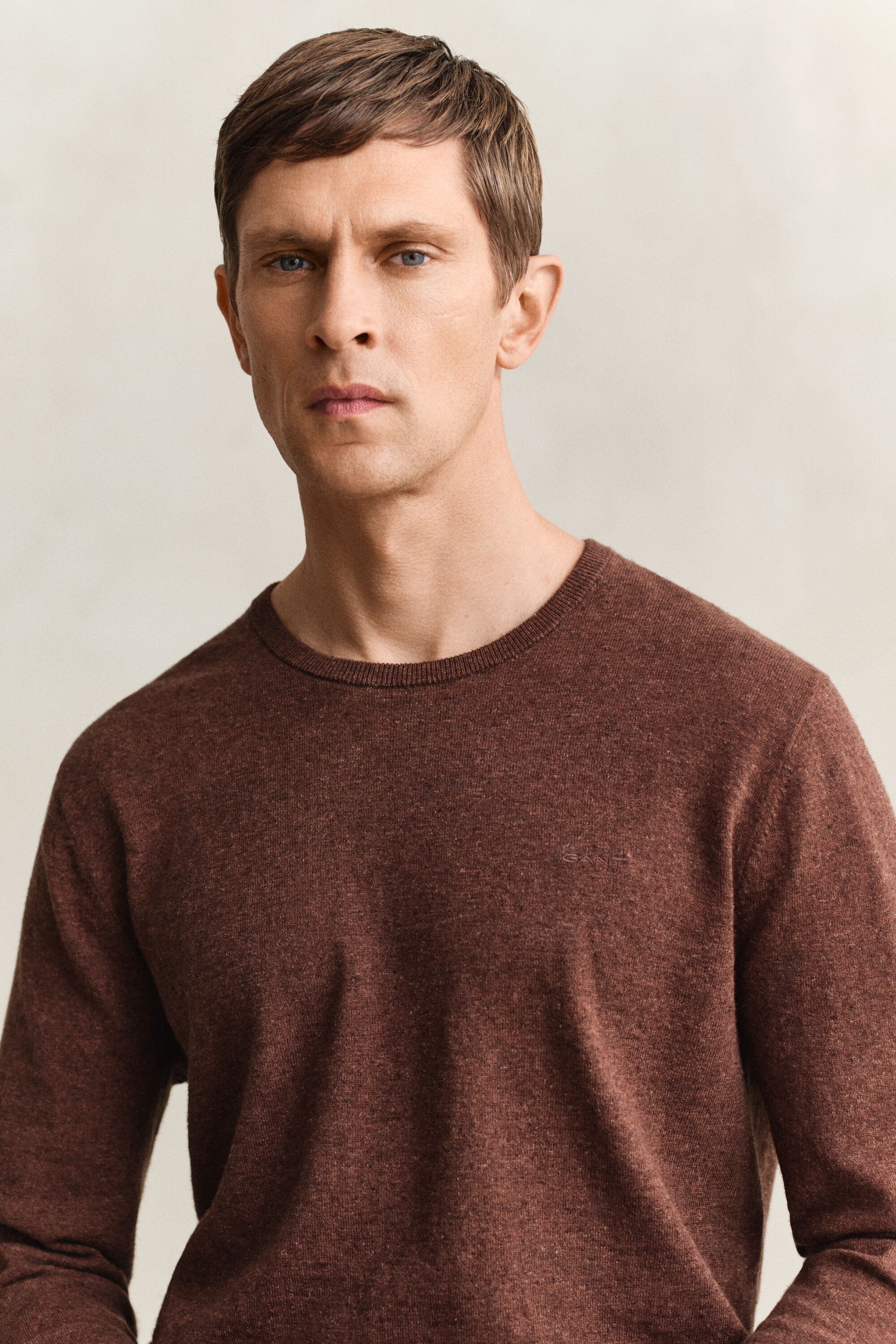 Camisola de malha em algodão com mistura de fios