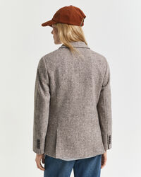 Blazer em lã texturizada regular fit