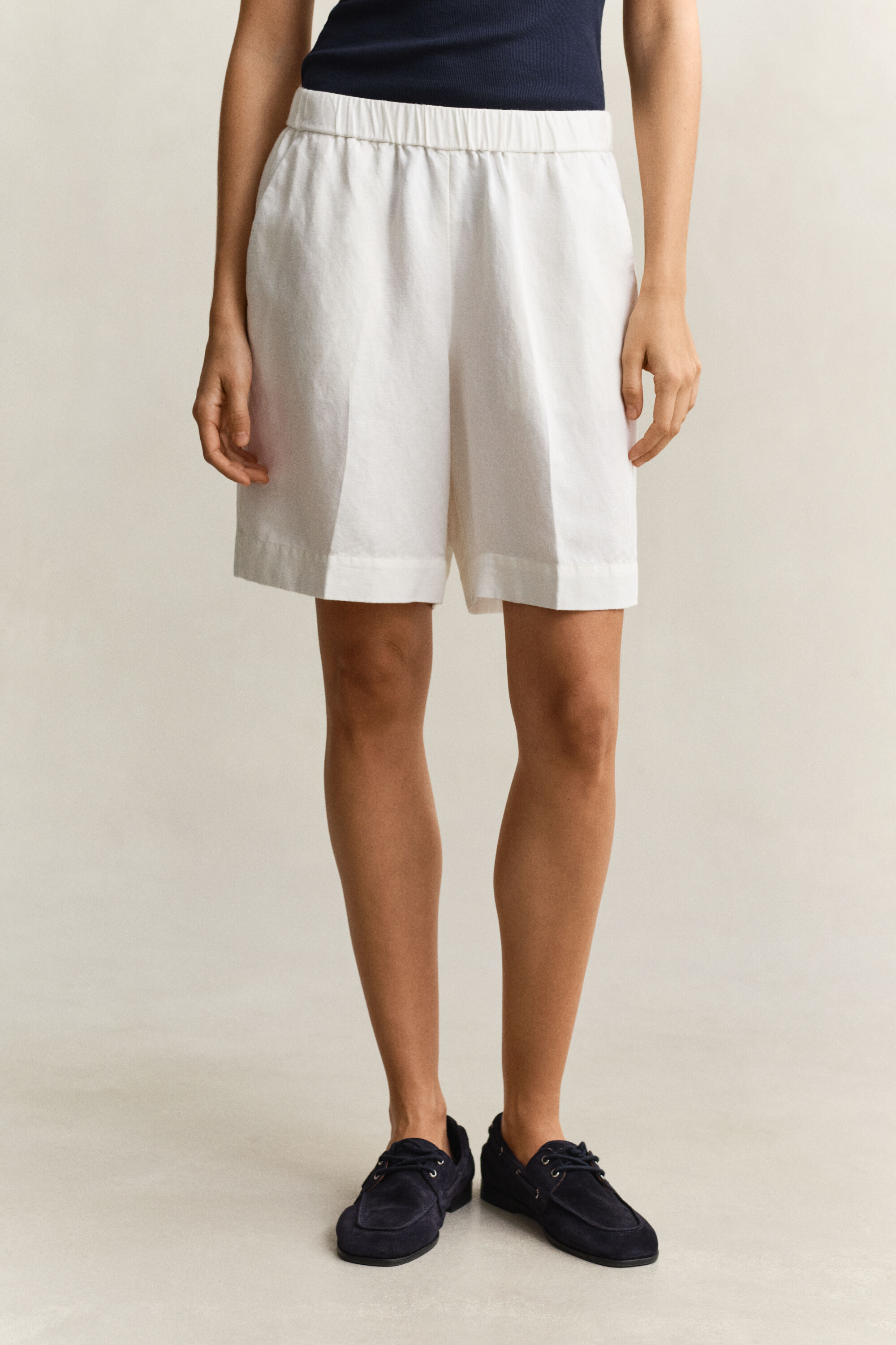 Calções em mistura de linho