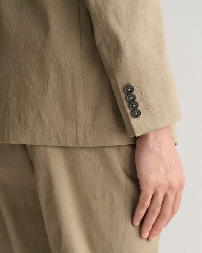 Blazer de fato em linho e algodão