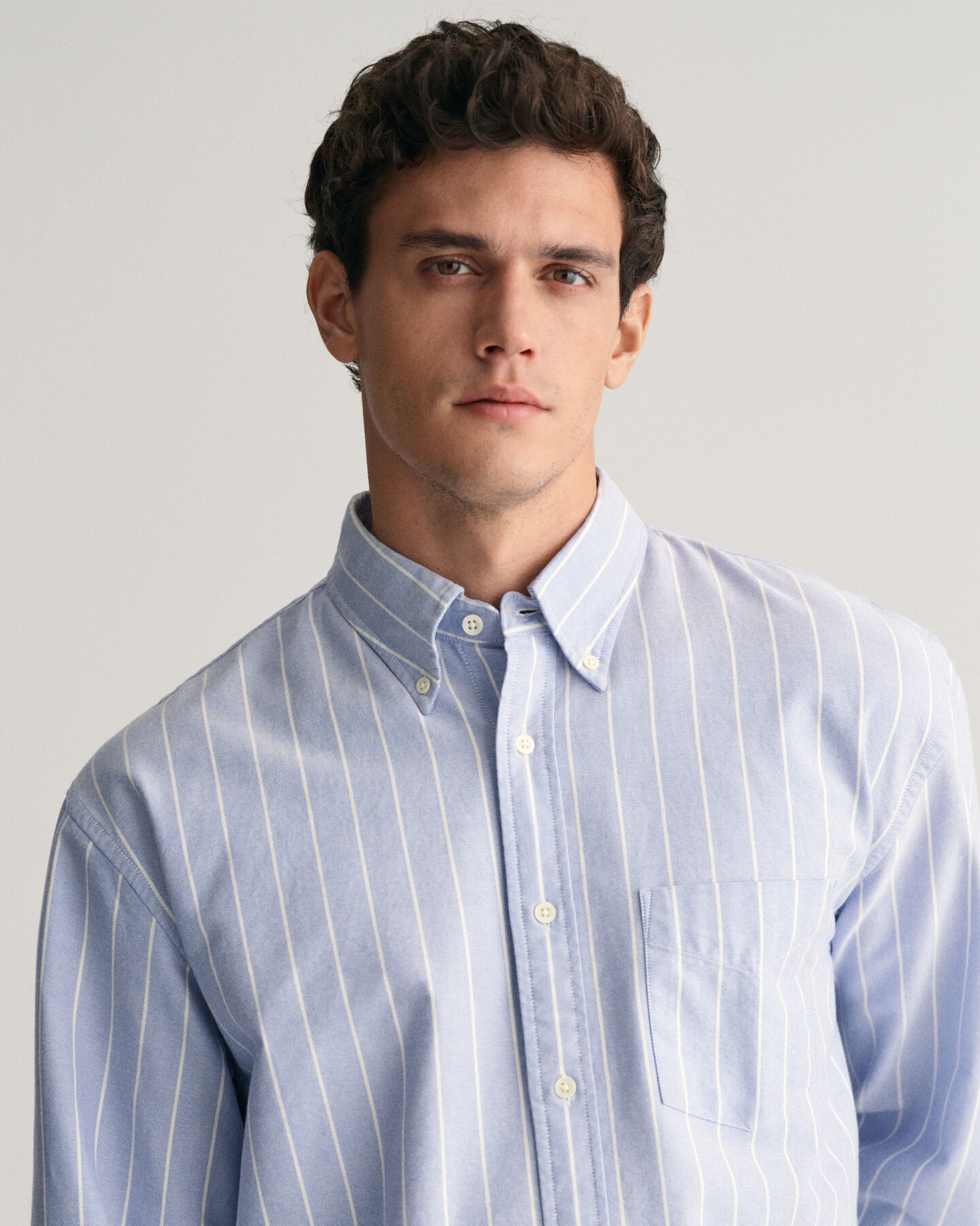 Camisa Oxford Heritage às riscas relaxed fit